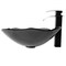 Novatto Clear Rectangular Glass Vessel Sink and Eclipse Faucet in Matte Black NSFC-317G136MB - alternate 2